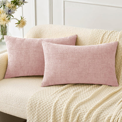 MIULEE Soft Chenille Throw Pillow Covers Sage Green 18x18 Inch Pack of 2