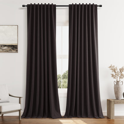 Guken Cream Linen Blackout Curtains 84 Inch Length 2 Panels Set for Living Room Bedroom Back Tab Thermal Insulated 100% Black Out Drapes Room Darkening Window Curtain Ivory Natural Beige