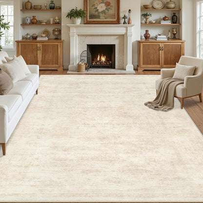 8x10 Area Rugs Living Room: Bedroom Neutral Washable Carpet Beige