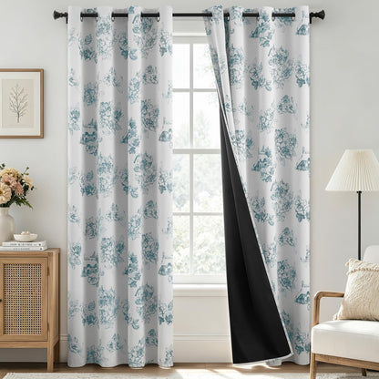 SimpleHome Cream 100% Blackout Curtains Room Darkening Living Room 84 Inch