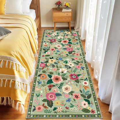 RELEANY Floral Washable 5x7 Area Rugs Pink
