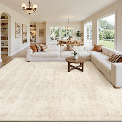 8x10 Area Rugs Living Room: Bedroom Neutral Washable Carpet Beige