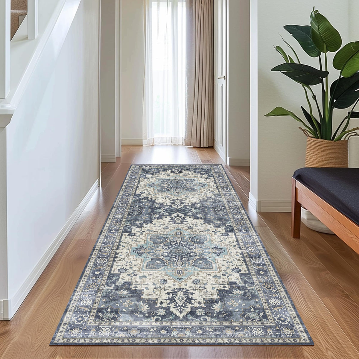 GENIMO 8x10 Washable Area Rugs for Living Room, Non Slip, Taupe Brown