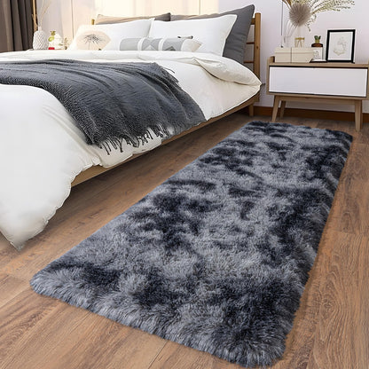 Ultra Soft Runner Rugs for Bedroom Hallways with Upgraded Non-Slip Rubber Backing & Thick Memory Sponge, 2x6 Feet Fluffy Shag Throw Area Rug for Bedside Dorm Dark Grey