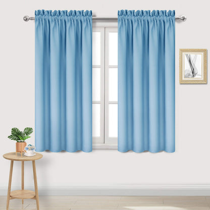 DWCN Blackout Curtains for Bedroom Living Room 42 x 63 Inch Long Black