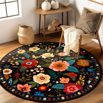 RELEANY Floral Washable 5x7 Area Rugs Pink
