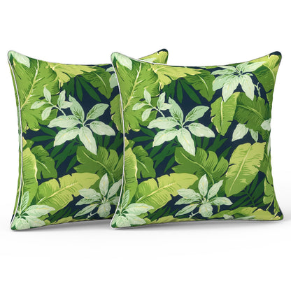 LVTXIII Set of 2 Patio Lumbar Pillows, 12" x 20" Fade Resistant Outdoor Lumbar Pillow with Inners, Fluffy Decorative Garden Lumbar Cushions for Home Patio Coach Sofa Use, Jacobean Black