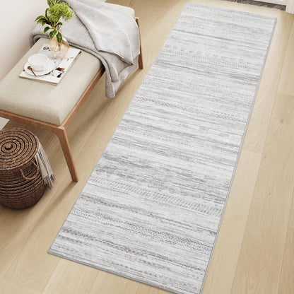 5x7 Area Rugs for Living Room Machine Washable Rug Distressed Indoor Carpet Neutral Moroccan Boho Rug Ultra Soft Area Rug for Bedroom Dining Room Playroom Office, Grey