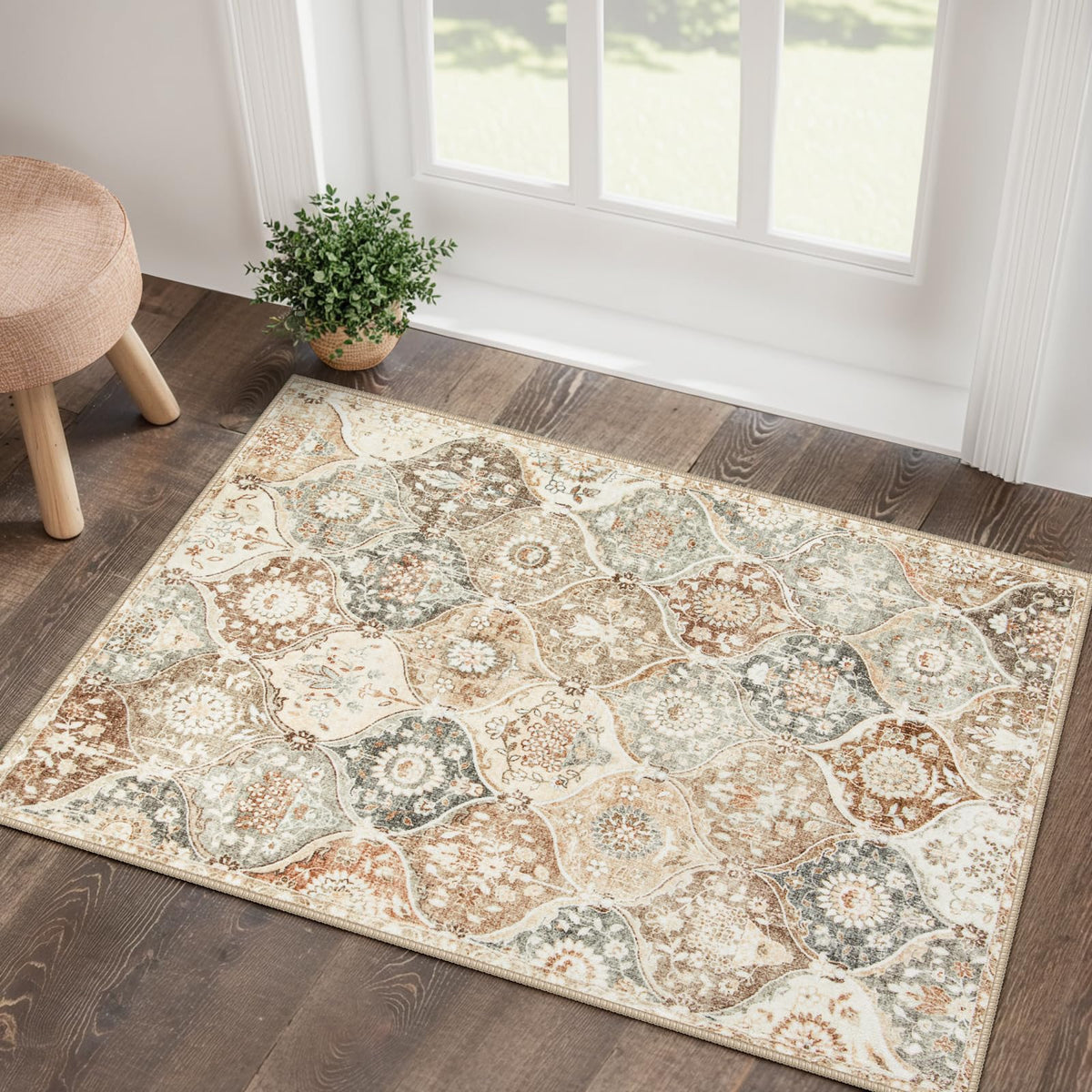 Lahome Moroccan Kitchen Rugs Non Slip Washable, 2x4 Rugs for Entryway