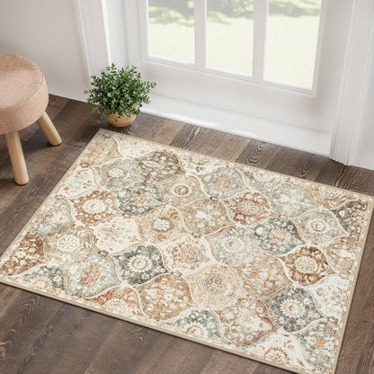 Lahome Moroccan Kitchen Rugs Non Slip Washable, 2x4 Rugs for Entryway