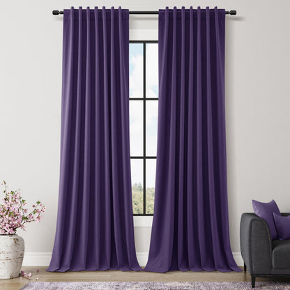 Guken Cream Linen Blackout Curtains 84 Inch Length 2 Panels Set for Living Room Bedroom Back Tab Thermal Insulated 100% Black Out Drapes Room Darkening Window Curtain Ivory Natural Beige