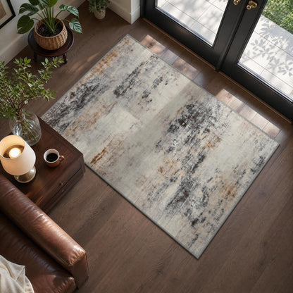Toneed 4x6 Feet Washable Area Rugs for Bedroom Living Room, 48"x72" Grey
