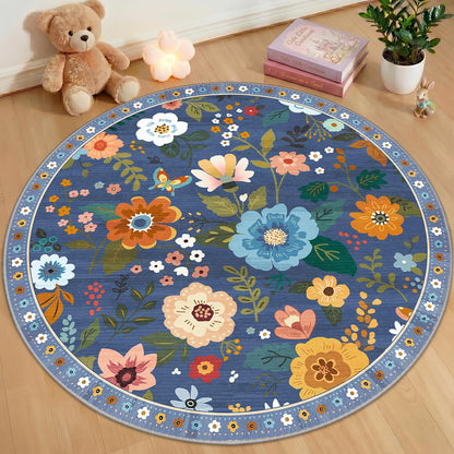 RELEANY Floral Washable 5x7 Area Rugs Pink