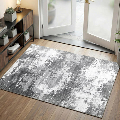 Black Washable Rug 5x7 Area Rugs for Living Room Bedroom Carpet
