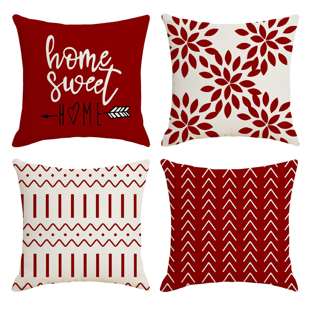 YCOLL Pillow Covers 18x18 Set of 4, Modern Sofa Throw Pillow Cover, Decorative Home Outdoor Linen Fabric Geometric Pillow Case for Couch Bed Car, Yellow