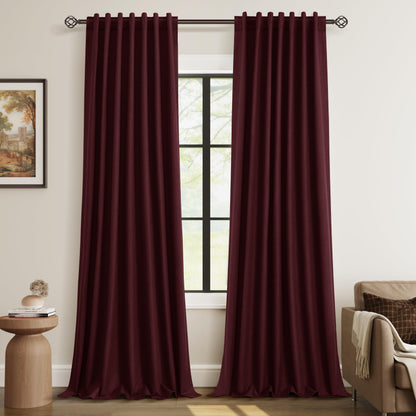 Guken Cream Linen Blackout Curtains 84 Inch Length 2 Panels Set for Living Room Bedroom Back Tab Thermal Insulated 100% Black Out Drapes Room Darkening Window Curtain Ivory Natural Beige