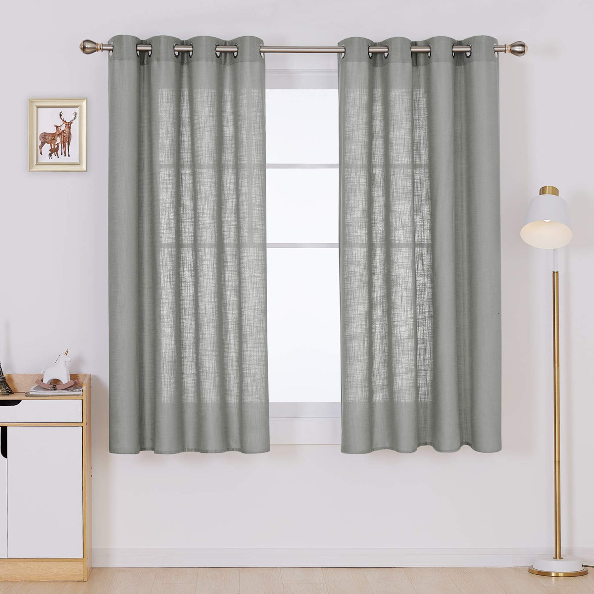 Deconovo Light Filtering Sheer Curtains 72 Inches Long for Living Room