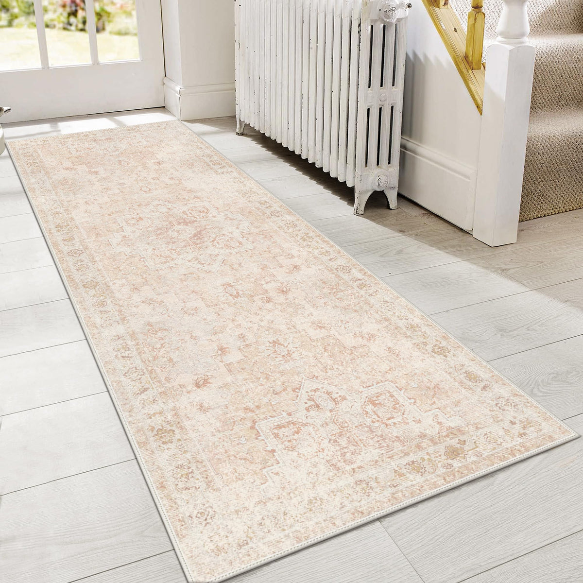 GENIMO 8x10 Washable Area Rugs for Living Room, Non Slip, Taupe Brown