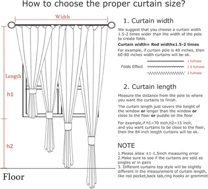 Vision Home Sand Pinch Pleated Full Blackout Curtains Linen Blended Room Darkening Window Curtains 95 inch for Living Room Bedroom Thermal Insulated Pinch Pleat Drapes with Hooks 2 Panel 40" Wx95 L