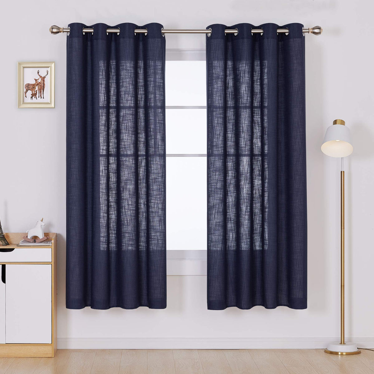 Deconovo Light Filtering Sheer Curtains 72 Inches Long for Living Room
