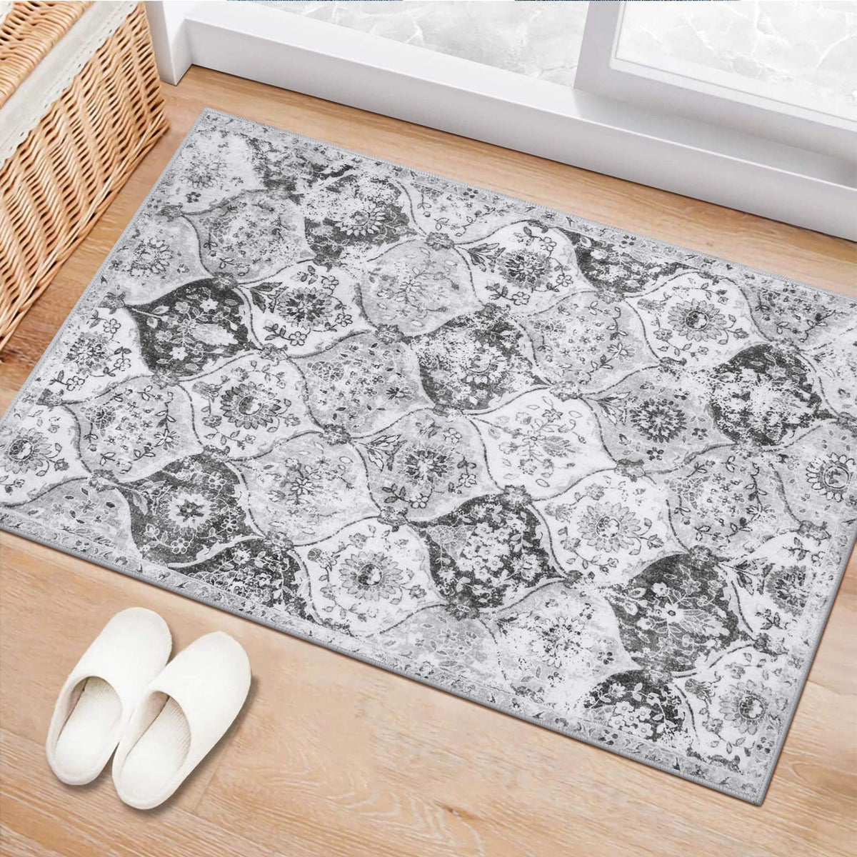 Lahome Moroccan Kitchen Rugs Non Slip Washable, 2x4 Rugs for Entryway