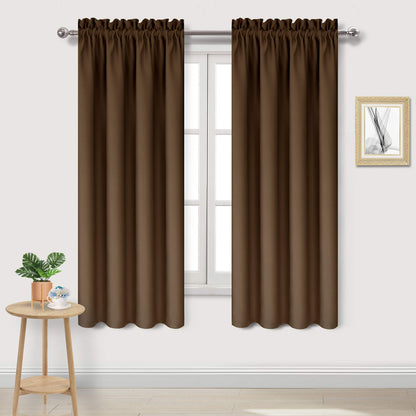 DWCN Blackout Curtains for Bedroom Living Room 42 x 63 Inch Long Black
