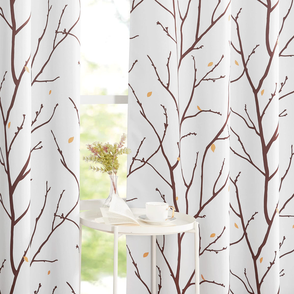 NICETOWN Grey Blackout Striped Pattern Curtains for Living Room, 52 x 84