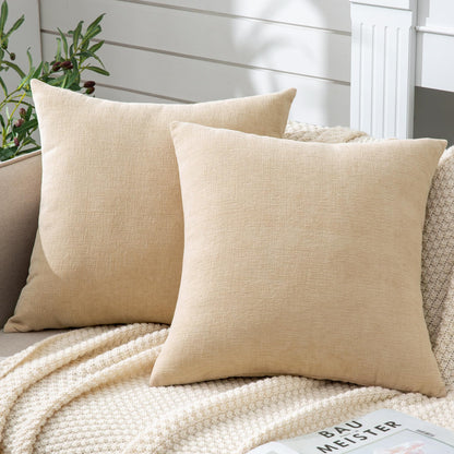 GAWAMAY Lumbar Support Pillow Decorative Rectangle Throw Pillow Covers 12"x20" Inch Set of 2, Soft Chenille Fall Pillowcase for Living Room Bedroom Sofa Couch Cushion Cover Grey 30x50cm (No Insert)
