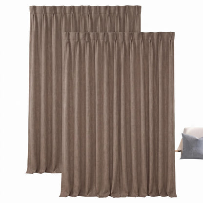 Faux Linen Curtains for Living Room (1 Panel) - 50W X 108L, Birch Taupe