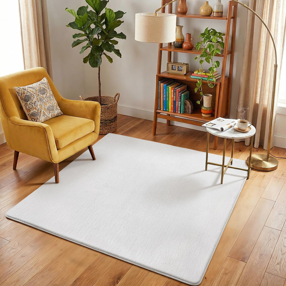 Amearea Modern Area Rugs for Bedroom Living Room, 4x6 Blue Memory Foam Rug
