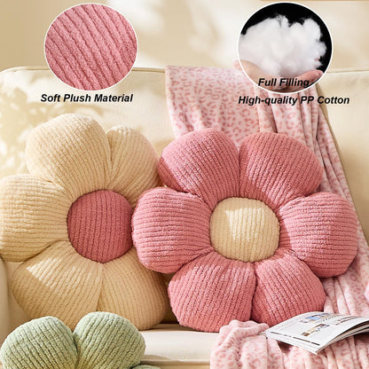 XIAIJIA 3PCS Flower Pillow, Daisy Throw Pillows, Flower Cushion 15.7 Inch