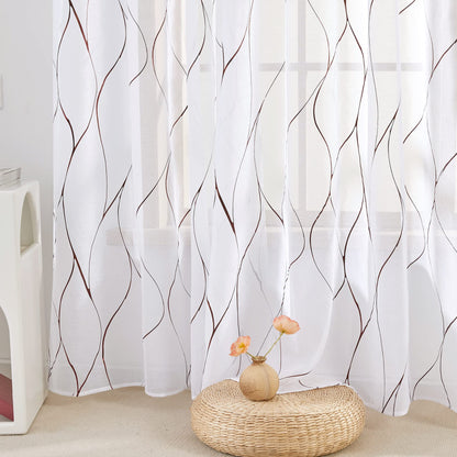 Deconovo Light Filtering Sheer Curtains 72 Inches Long for Living Room