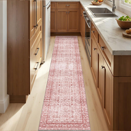 OPPODREAM Vintage Blue Area Rugs 5x7, Washable Rug for Living Room