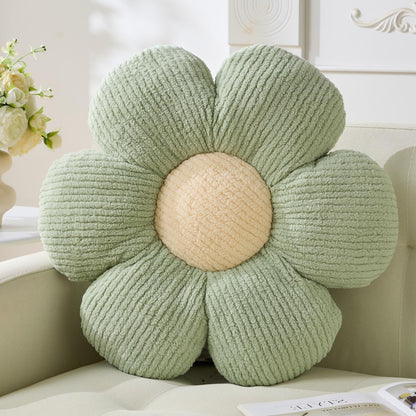 Flower Pillow,15.75" Daisy Pillow White Decorative Pillows