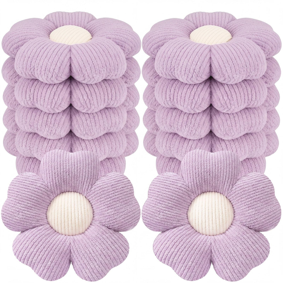Beeveer 10 Pcs 15.75" Flower Plush Pillow for Sofa,Multicolor,Multicolor