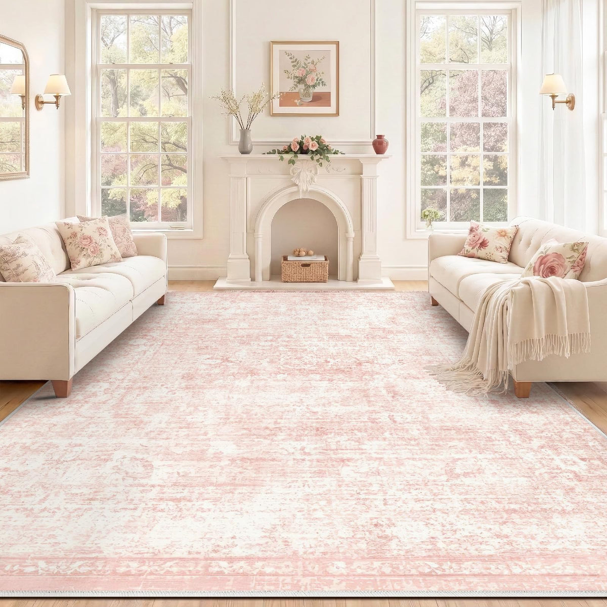 Homemate Washable Rug 8x10 Area Rugs - Vintage Rugs for Living Room