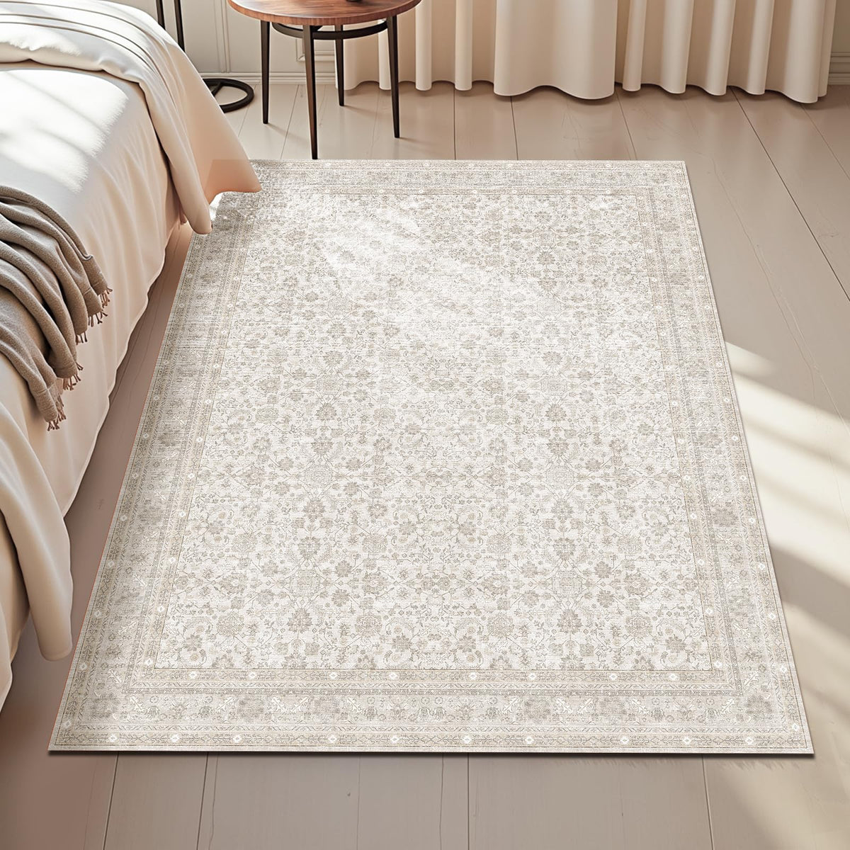OPPODREAM Vintage Blue Area Rugs 5x7, Washable Rug for Living Room