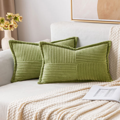 MIULEE Decorative Throw Pillow Covers for Couch 18x18 Inch Beige 2 Pack