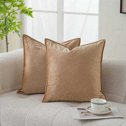 Velvet Navy Blue Throw Pillow Covers 18”x18”Pack of 2 Soft Decorative