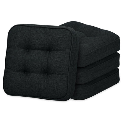 GOFORIT Chair Cushions,Tufted Shredded Memory Foam Chair Pads, Non-Slip Seat Cushions with Removable Cover, 16'' x 16'', Beige