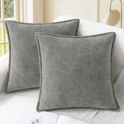 CaliTime Decorative Couch Throw Pillow Covers 18 X 18 Inches Smoke Blue