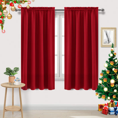 DWCN Blackout Curtains for Bedroom Living Room 42 x 63 Inch Long Black