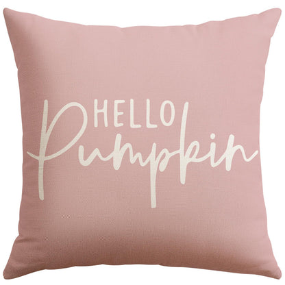 Artscope Hello Pumpkin Beige Lumbar Throw Pillow Cover 12x20 Inch Fall Decoration Cushion Cover Thanksgiving Farmhouse Pillow Case for Home Sofa Couch Decor
