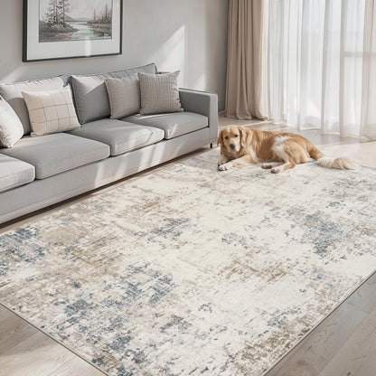 PLHXFR 8x10 Area Rug Living Room: Modern Abstract Washable Carpet Grey