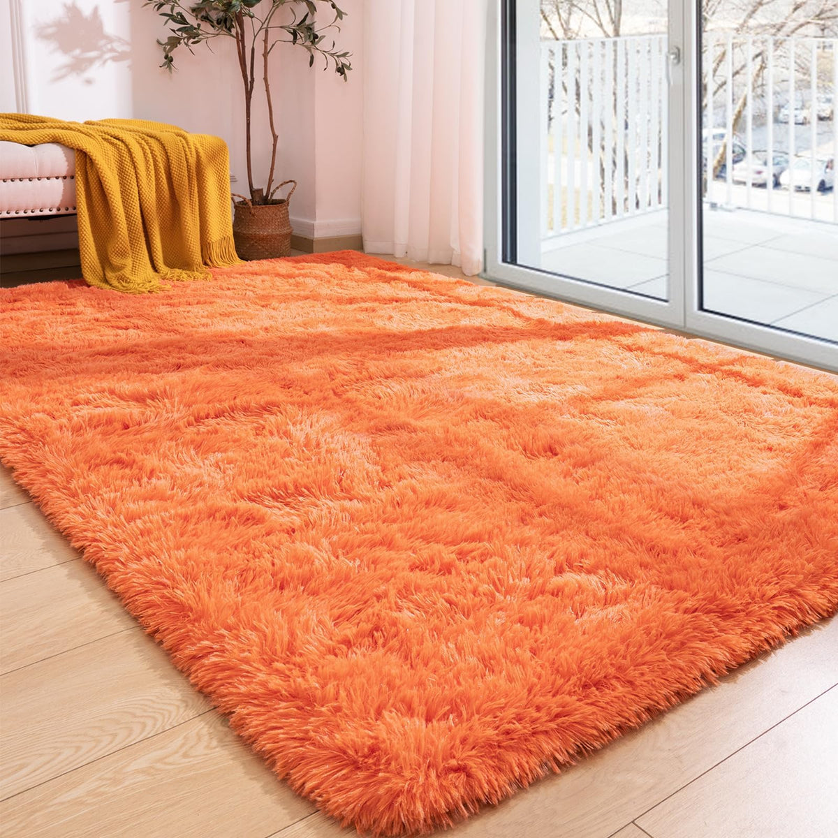 Softlife Rugs for Bedroom 4x5.3 Feet Purple Area Rug for Living Room Super Soft Shaggy Rugs for Dorm Fluffy Fuzzy Carpets Long Plush Bedside Rug Nursery Girls Boys Kids Room Home Christmas Decoration