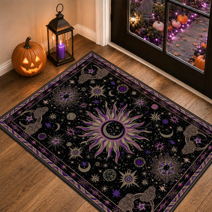 Vacuum-Friendly, 5x7 Washable Area Rug, Black Gold Beige Red