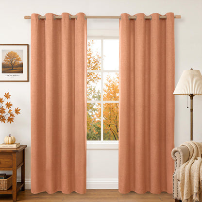 BGment Oatmeal Linen Curtains 84 Inch Length 2 Panels Set for Living Room