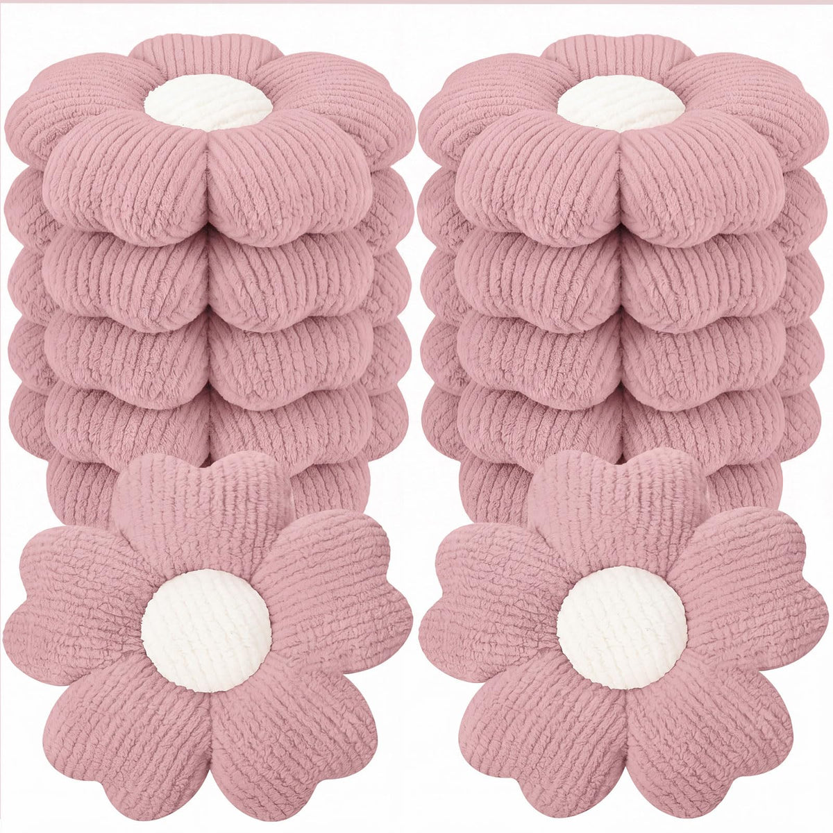 Beeveer 10 Pcs 15.75" Flower Plush Pillow for Sofa,Multicolor,Multicolor