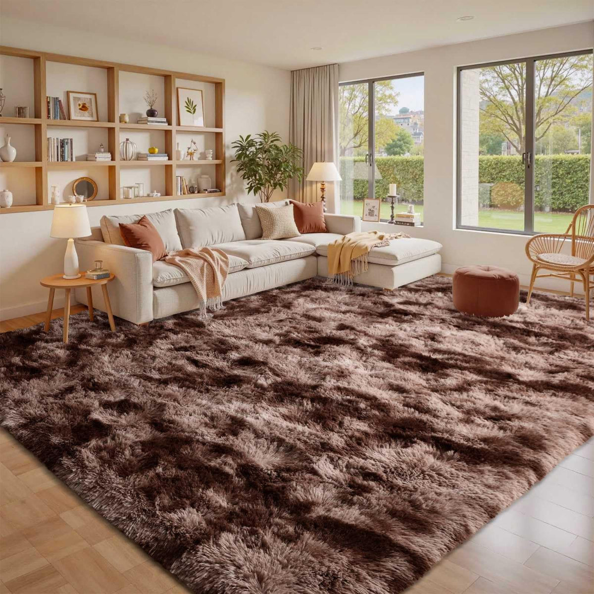 5x7 Black Area Rugs for Living Room, Large Fluffy Shag Bedroom Rugs Non-Slip, Ultra Soft Plush Carpet for Nursery Kids PlayRoom Dorm Office Indoor Modern Carpets