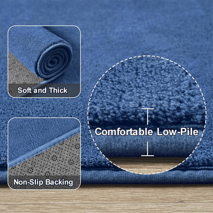 Amearea Modern Area Rugs for Bedroom Living Room, 4x6 Blue Memory Foam Rug